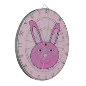Cute Roze Meisjesachtig Konijn Gezicht Lente Pasen Dartbord (Voorkant Links)