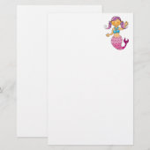 Cute roze mermaid briefpapier (Voorkant / Achterkant)