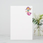Cute roze mermaid briefpapier (Staand voorkant)
