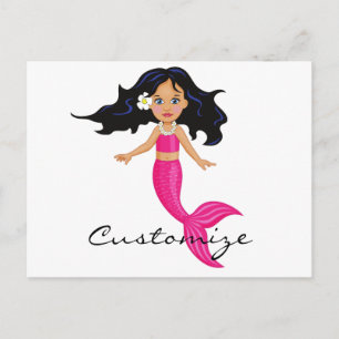 Cute roze mermaid Thunder_Cove Briefkaart