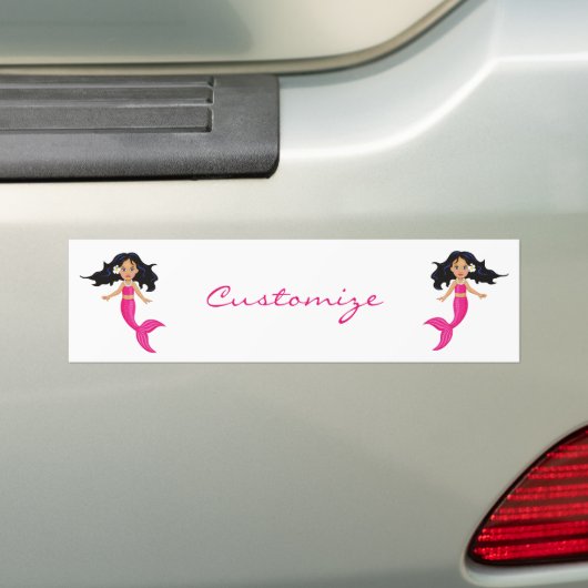 Cute roze mermaid Thunder_Cove Bumpersticker (Op auto)