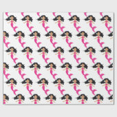 Cute roze mermaid Thunder_Cove Cadeaupapier (Vlak)