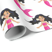 Cute roze mermaid Thunder_Cove Cadeaupapier (Rol Hoek)