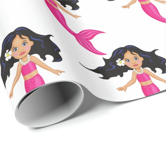 Cute roze mermaid Thunder_Cove Cadeaupapier (Rol Hoek)