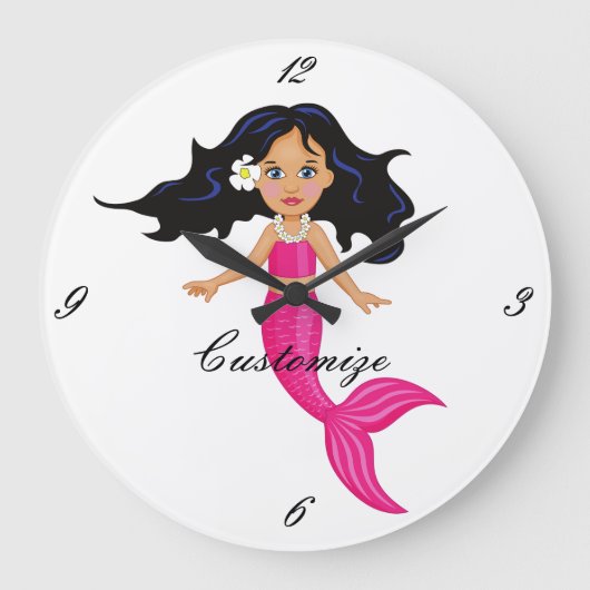 Cute roze mermaid Thunder_Cove Grote Klok (Voorkant)