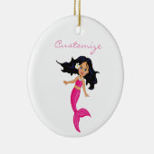 Cute roze mermaid Thunder_Cove Keramisch Ornament (Rechts)