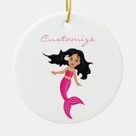 Cute roze mermaid Thunder_Cove Keramisch Ornament (Voorkant)