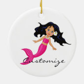Cute roze mermaid Thunder_Cove Keramisch Ornament (Achterkant)