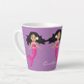 Cute roze mermaid Thunder_Cove Latte Mok (Linkerhoek)