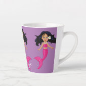 Cute roze mermaid Thunder_Cove Latte Mok (Rechts)