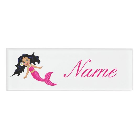 Cute roze mermaid Thunder_Cove Naambadge (Voorkant)