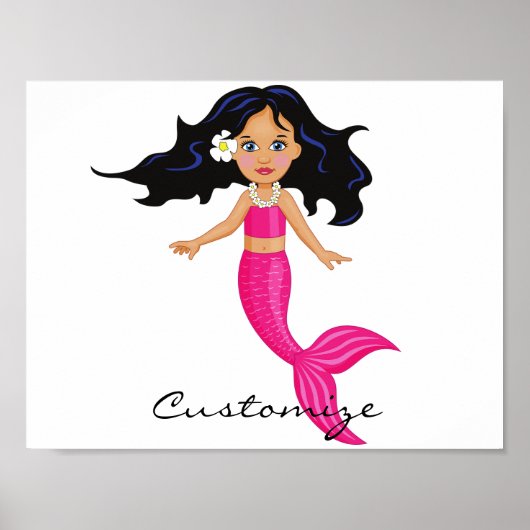Cute roze mermaid Thunder_Cove Poster (Voorkant)