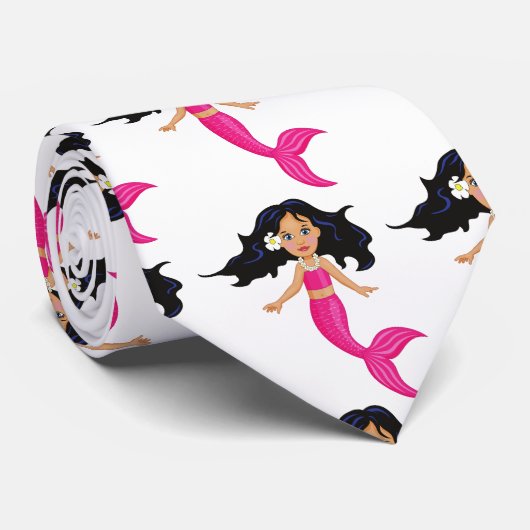 Cute roze mermaid Thunder_Cove Stropdas (Opgerold)