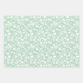 Cute roze Mint Green Stripes controleert het patro Inpakpapier Vel (Voorkant 2)