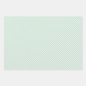 Cute roze Mint Green Stripes controleert het patro Inpakpapier Vel (Voorkant 3)