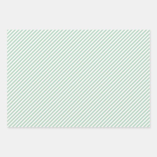 Cute roze Mint Green Stripes controleert het patro Inpakpapier Vel (Voorkant 3)