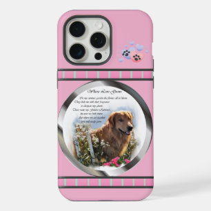 Cute Roze Moderne Goud Retriever Hond Kunst iPhone 15 Pro Max Case