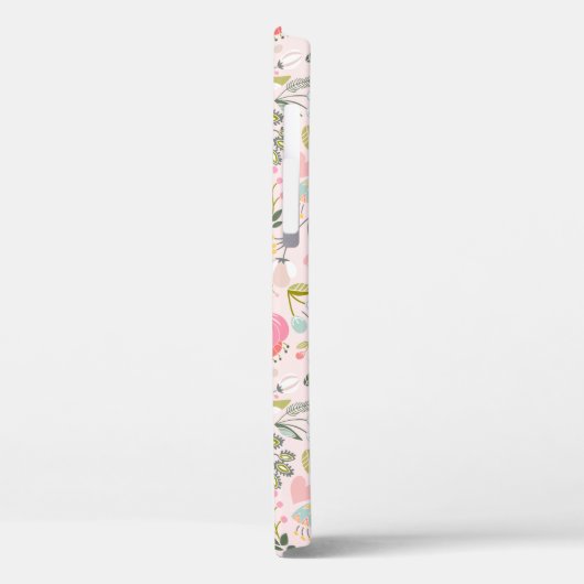 Cute roze monogram, gepersonaliseerde girale naam Case-Mate iPhone case (Achterkant / Links)