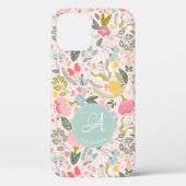 Cute roze monogram, gepersonaliseerde girale naam Case-Mate iPhone case (Achterkant)