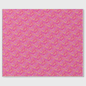 Cute roze naadloze paisley cadeaupapier (Vlak)