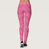 Cute roze naadloze paisley leggings (Achterkant)