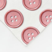 Cute Roze Naai Knopen Patroon Wit Fleece Deken (Hoek)