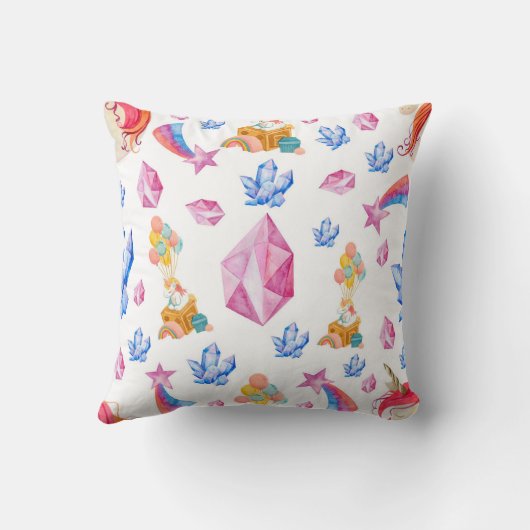 Cute roze naam Aangepaste Unicorn Nursery Kussen (Achterkant)