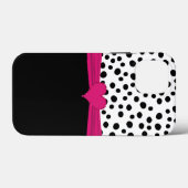 Cute Roze Nep Rijnsteen Hart En Stippen Case-Mate iPhone Case (Achterkant (horizontaal))
