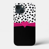 Cute roze neushoorn en pooldots Case-Mate iPhone case (Achterkant)