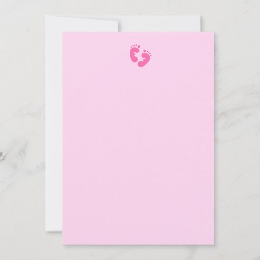 Cute Roze Nijlpaard Baby Shower Uitnodiging (Achterkant)