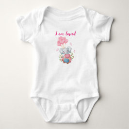 Cute Roze Olifant Baby Body | Ik word Geliefd Romper