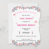 Cute Roze Olifant Baby Shower Uitnodiging (Achterkant)