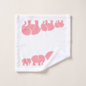 Cute Roze Olifant Bad Handdoek Set (Wasdoekje)