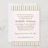 Cute roze olifant girl Baby shower Uitnodiging (Achterkant)