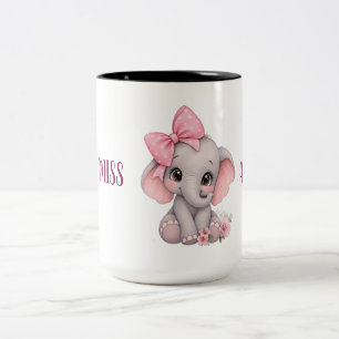 Cute Roze Olifant Little Miss Mok / Koffiekop
