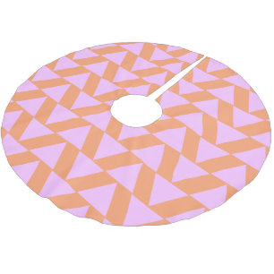 Cute roze Oranje modern geometrisch driehoekspatro Kerstboom Rok