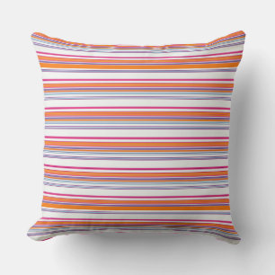 Cute roze oranje strepen kussen