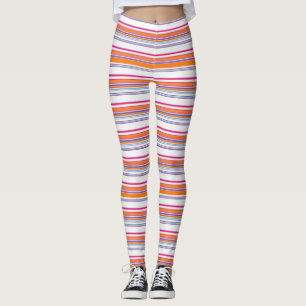 Cute roze oranje strepen leggings