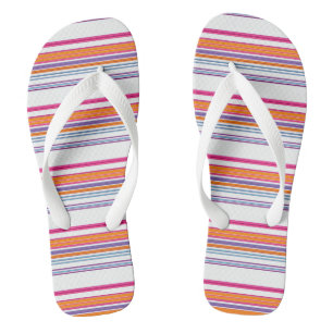 Cute roze oranje strepen teenslippers
