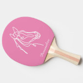 Cute roze paard gepersonaliseerde naam tabel tenni tafeltennisbatje (Zijkant)