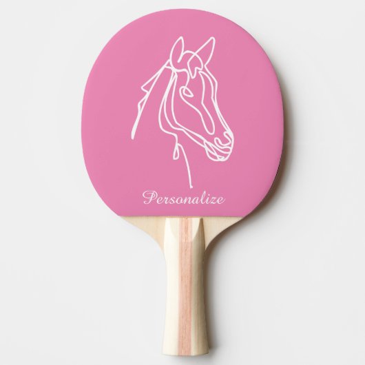 Cute roze paard gepersonaliseerde naam tabel tenni tafeltennisbatje (Voorkant)