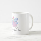 Cute roze paarse blauwe fee cartoon gepersonalisee koffiemok (Voorkant rechts)