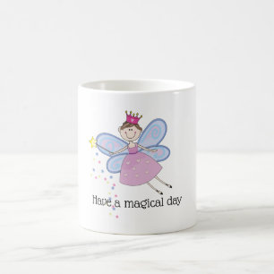 Cute roze paarse blauwe fee cartoon gepersonalisee koffiemok