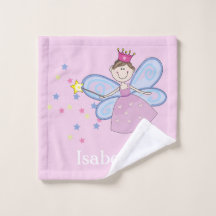 Cute roze paarse blauwe fee cartoon gepersonalisee