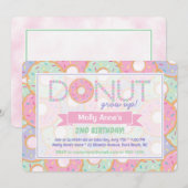 Cute Roze & Paarse Donut Groei Op Verjaardag Kaart (Voorkant / Achterkant)
