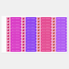 Cute Roze Paarse Lieveheersbeestje Naamlabels voor Labels