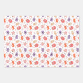 Cute roze Paarse monsters gemengd met halloween pa Inpakpapier Vel (Voorkant 3)