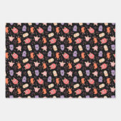Cute roze Paarse monsters gemengd met halloween pa Inpakpapier Vel (Voorkant)