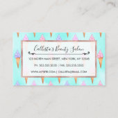 Cute roze Paarse Summer Ice Cream Cones Waterverf Afsprakenkaartje (Achterkant)