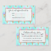 Cute roze Paarse Summer Ice Cream Cones Waterverf Afsprakenkaartje (Voorkant / Achterkant)